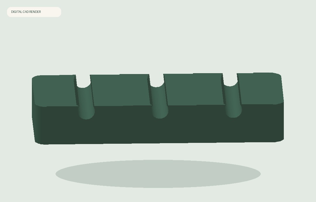 Side CAD render of Cable Rest prototype