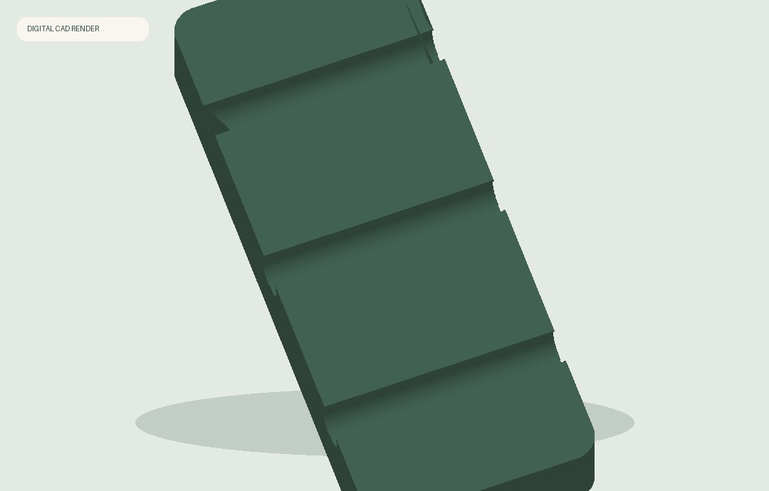 Top CAD render of Cable Rest prototype